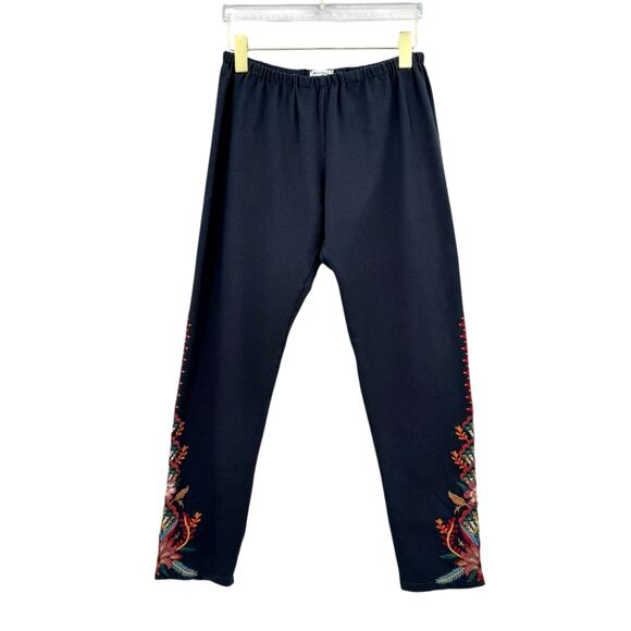 Johnny Was Aivita Embroidered Leggings Ankle Pants - Picture 3 of 8
